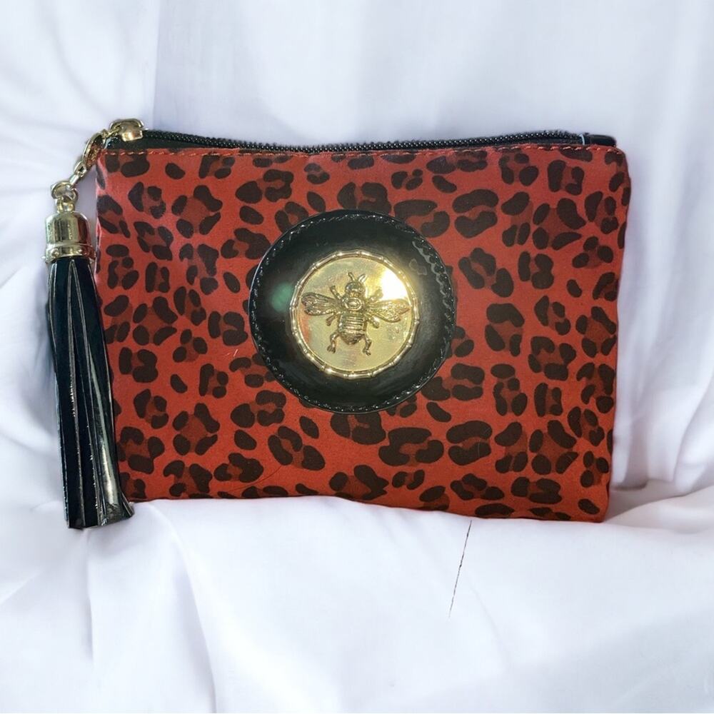 Bosom Buddy Bags leopard print accessory pouch bag